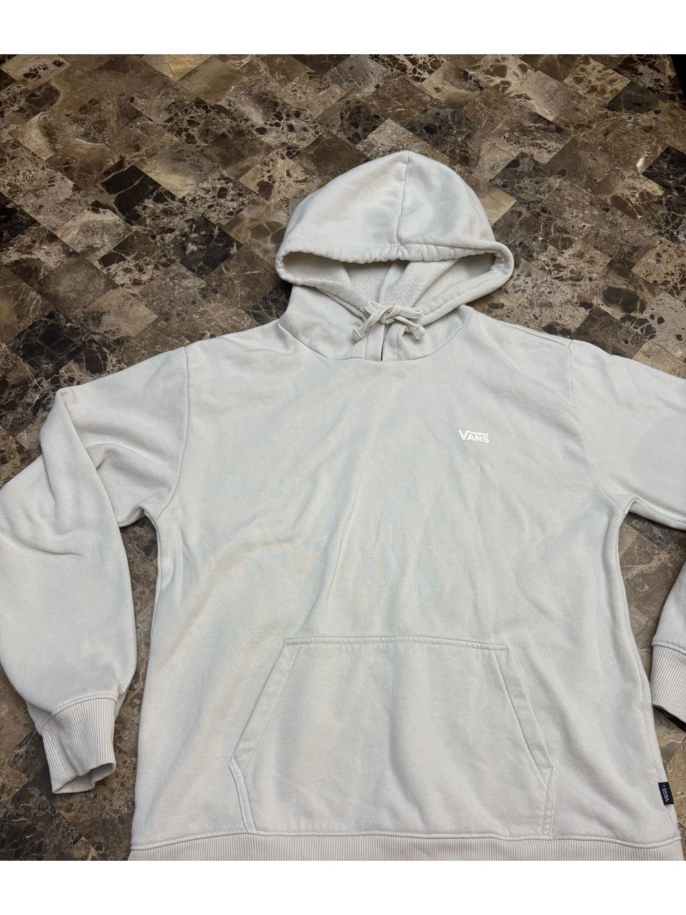 Vans Cream Hoodie with Floral Logo Back Print medium - Picture 5 of 8